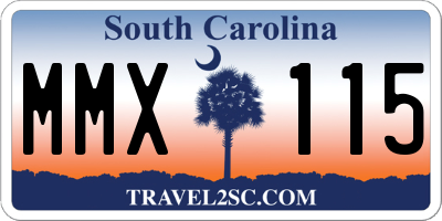 SC license plate MMX115