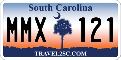 SC license plate MMX121