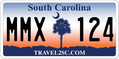 SC license plate MMX124