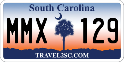 SC license plate MMX129