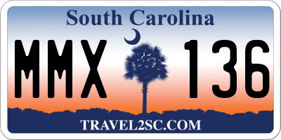 SC license plate MMX136