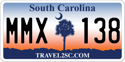 SC license plate MMX138