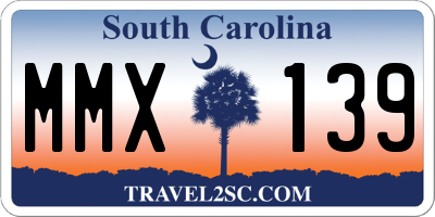 SC license plate MMX139