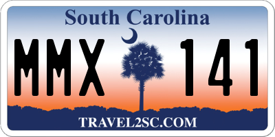 SC license plate MMX141