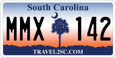 SC license plate MMX142