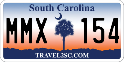 SC license plate MMX154