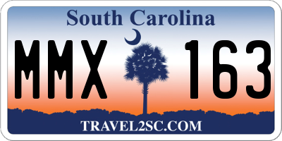 SC license plate MMX163