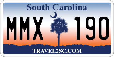 SC license plate MMX190