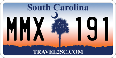 SC license plate MMX191