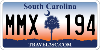 SC license plate MMX194