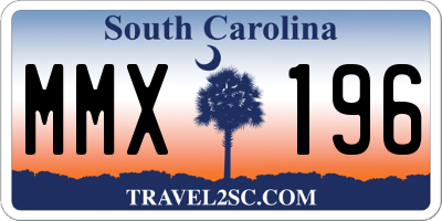 SC license plate MMX196