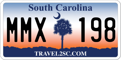 SC license plate MMX198