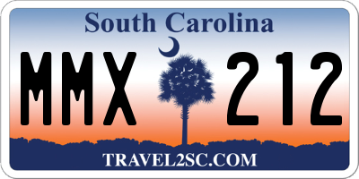 SC license plate MMX212