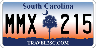 SC license plate MMX215