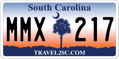 SC license plate MMX217