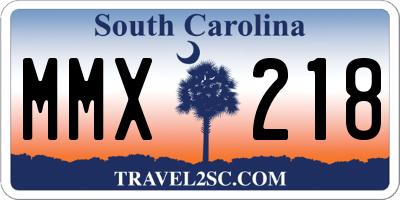 SC license plate MMX218