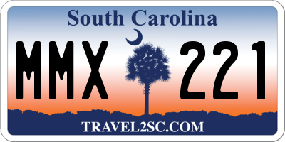 SC license plate MMX221