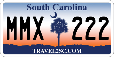 SC license plate MMX222