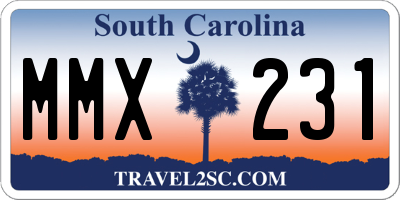SC license plate MMX231