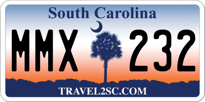 SC license plate MMX232