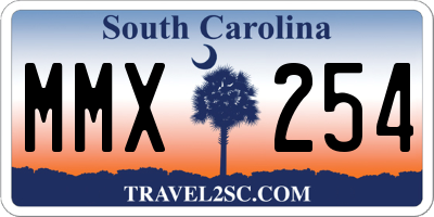 SC license plate MMX254
