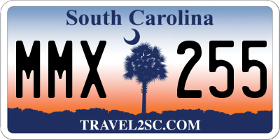 SC license plate MMX255