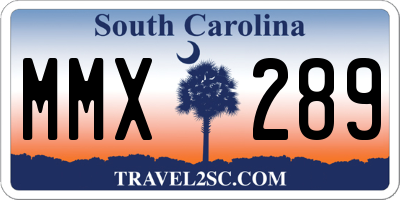 SC license plate MMX289