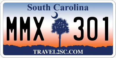 SC license plate MMX301