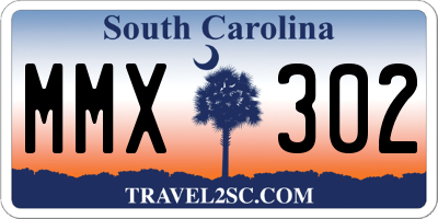 SC license plate MMX302