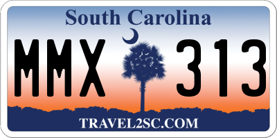 SC license plate MMX313