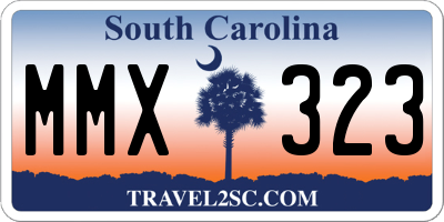 SC license plate MMX323