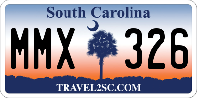 SC license plate MMX326