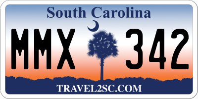 SC license plate MMX342