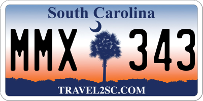 SC license plate MMX343
