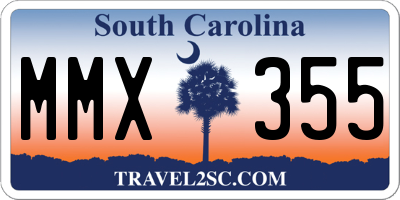 SC license plate MMX355