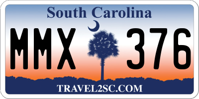 SC license plate MMX376