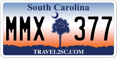 SC license plate MMX377