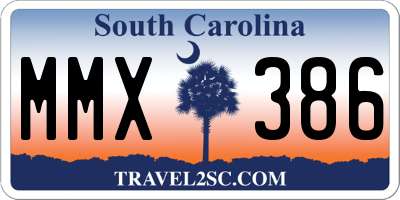SC license plate MMX386