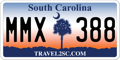 SC license plate MMX388