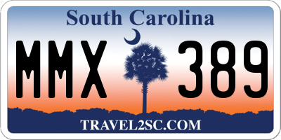 SC license plate MMX389