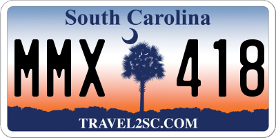 SC license plate MMX418