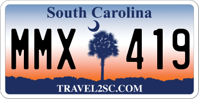SC license plate MMX419