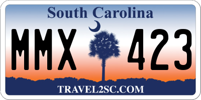 SC license plate MMX423