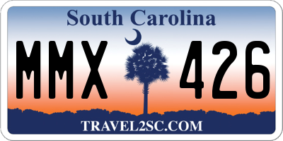 SC license plate MMX426