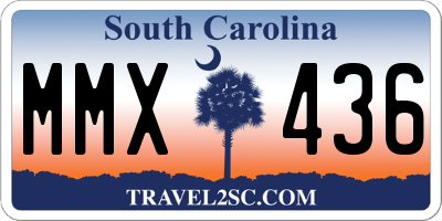SC license plate MMX436