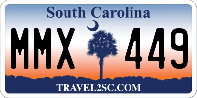SC license plate MMX449