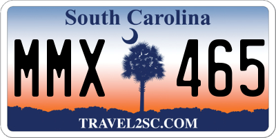 SC license plate MMX465