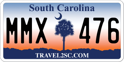SC license plate MMX476