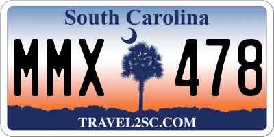 SC license plate MMX478