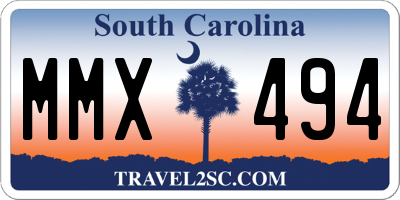 SC license plate MMX494